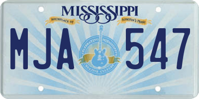MS license plate MJA547