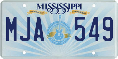 MS license plate MJA549