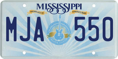 MS license plate MJA550