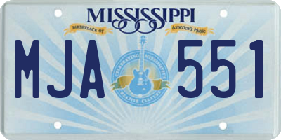 MS license plate MJA551