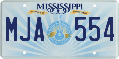 MS license plate MJA554