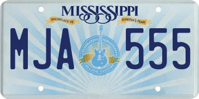 MS license plate MJA555