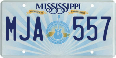 MS license plate MJA557