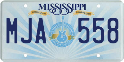 MS license plate MJA558