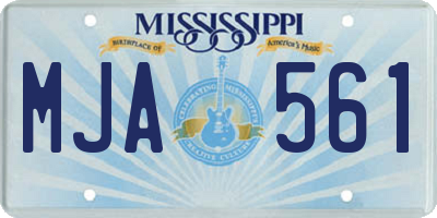 MS license plate MJA561