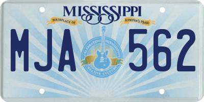 MS license plate MJA562