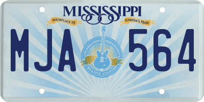 MS license plate MJA564