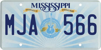 MS license plate MJA566