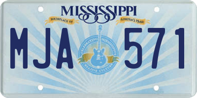 MS license plate MJA571