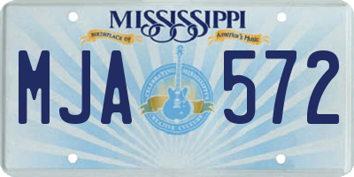 MS license plate MJA572
