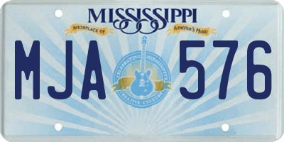 MS license plate MJA576