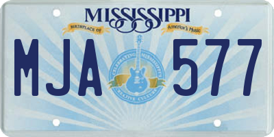 MS license plate MJA577