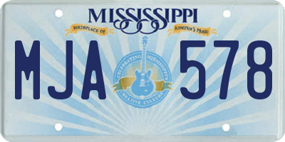 MS license plate MJA578
