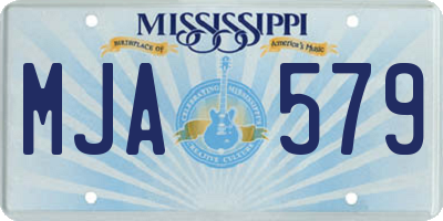 MS license plate MJA579