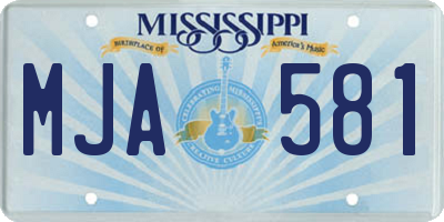 MS license plate MJA581