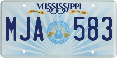MS license plate MJA583