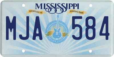 MS license plate MJA584