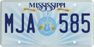 MS license plate MJA585