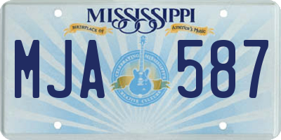 MS license plate MJA587