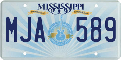 MS license plate MJA589