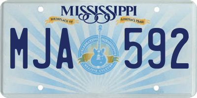 MS license plate MJA592