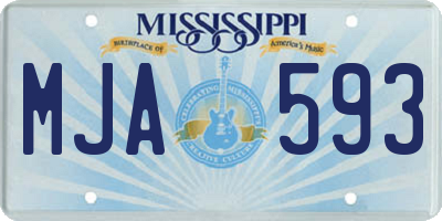 MS license plate MJA593