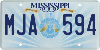 MS license plate MJA594