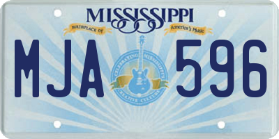MS license plate MJA596