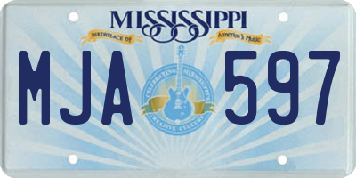 MS license plate MJA597