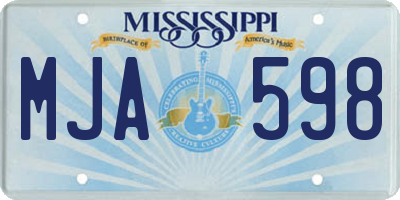 MS license plate MJA598