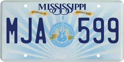 MS license plate MJA599