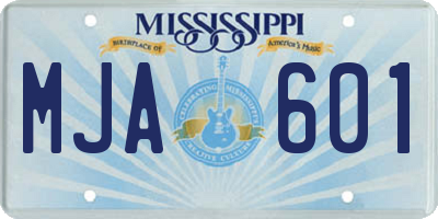 MS license plate MJA601