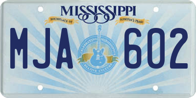 MS license plate MJA602