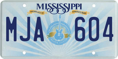 MS license plate MJA604