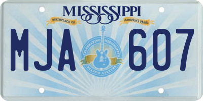 MS license plate MJA607