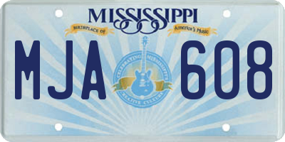 MS license plate MJA608