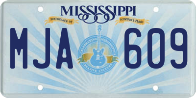 MS license plate MJA609