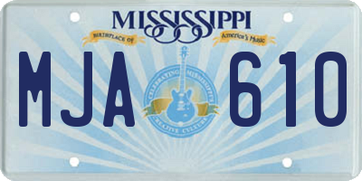 MS license plate MJA610