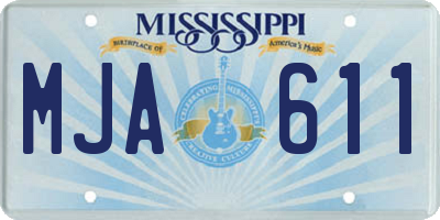 MS license plate MJA611