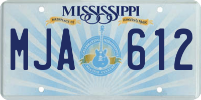 MS license plate MJA612