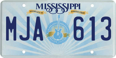 MS license plate MJA613