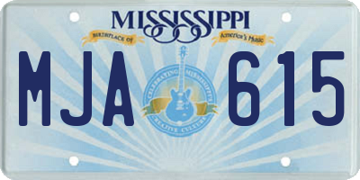 MS license plate MJA615