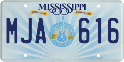 MS license plate MJA616