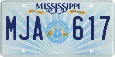 MS license plate MJA617