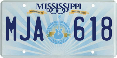 MS license plate MJA618