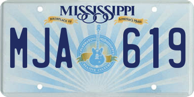 MS license plate MJA619