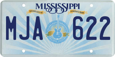 MS license plate MJA622
