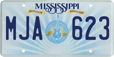 MS license plate MJA623