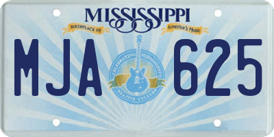 MS license plate MJA625