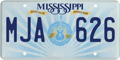 MS license plate MJA626